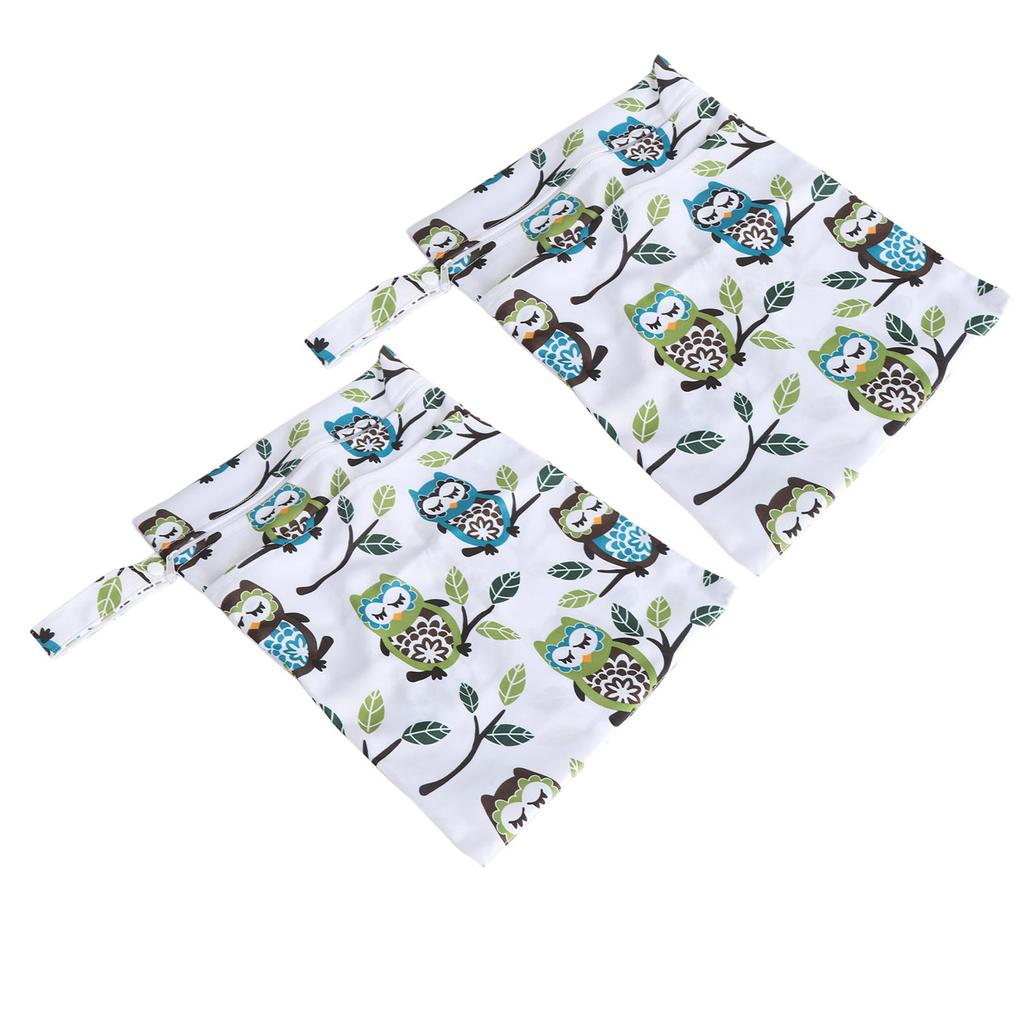 2pcs Two Zippered Wet Dry Bags Waterproof Large Capacity Washable Baby Items Yoga Gym Bag 11 X 14.2in