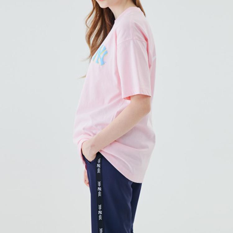 New MLB Drop Shoulder Sleeve T Shirt Unisex Pink 31TS06031-50P