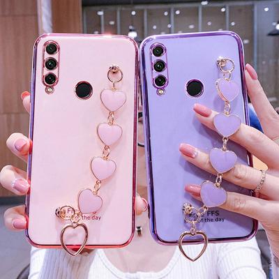 For Huawei P30Lite Case Luxury Electroplated Heart Bracelet Holder Cases For Huawei P20 P30 P40 Lite Pro Mate 20 20X 30 Y9S Y7P