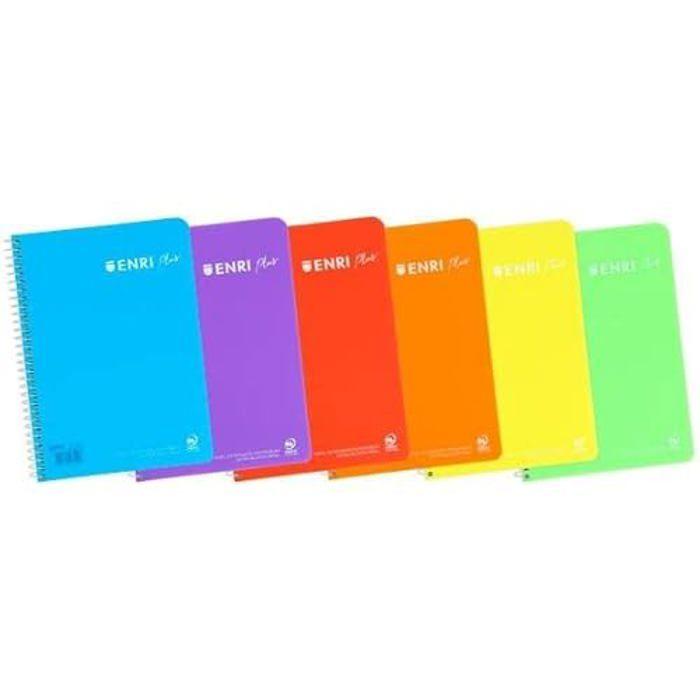 Cahier A4 - ENRI - 80 feuilles - 90 g/m² - Lot de 5 - Format 21 x 29,7 cm