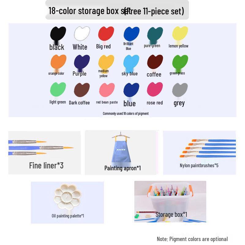 Acrylic Gouache Paint Set for Kids - Plaster Doll Art Supplies with Bear Graffiti Design