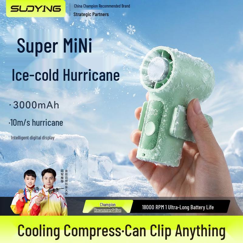 Portable Ice Compress Cooling Fan with Clip