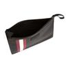 Bally Bollis Classic Red And White Striped Business Zipper Logo Leather Wallet Clutch Men Wallets Black 6224351