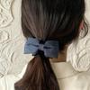 Elegant Denim Ponytail Claw Clip: Fashionable Bow Hair Accessory for Women