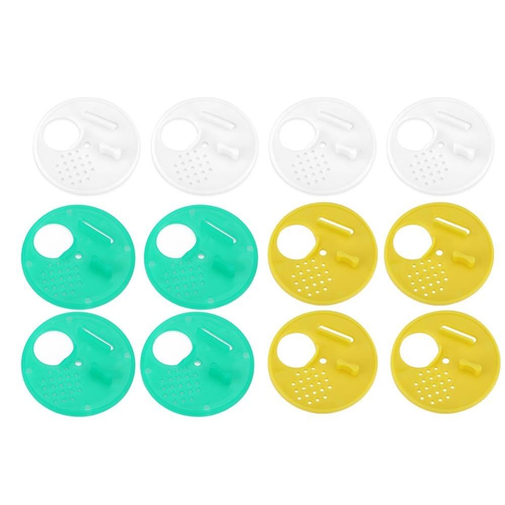 

12Pcs Plastic Beehive Nest Door Round Shape Beekeeping Tools Beehive Door Beekeeper Equipment 12Pcs