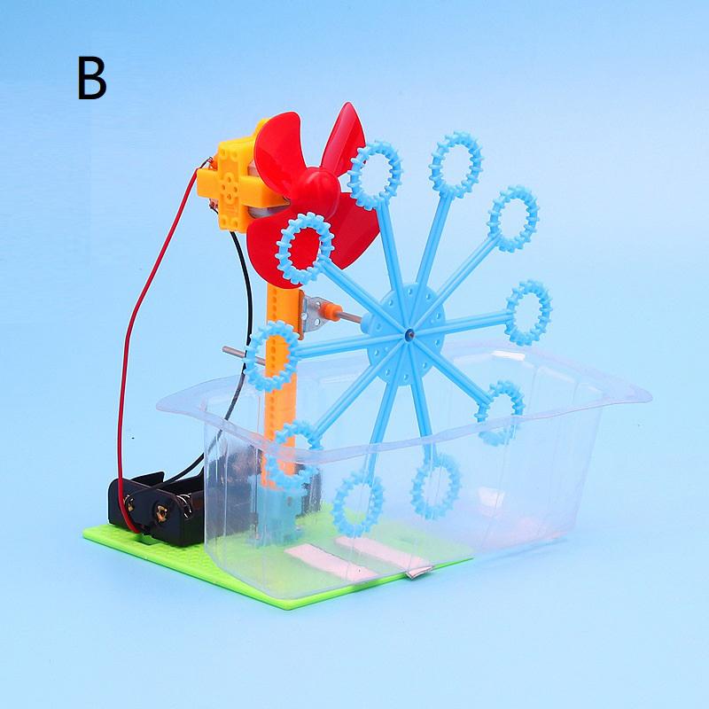 Toys Diy Bubble Machine Assembling Model Material Kits Students Educational Science Experiment Technology Toys For Children