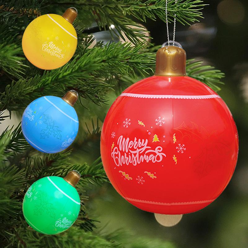 1PC Inflatable Christmas Ball, Large Christmas Themed Hanging Ball, Party Decoration, Festive Atmosphere Ornaments