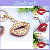 Stunning Rhinestone Red Lip Metal Keychain Adorable Fashionable Car Key Holder