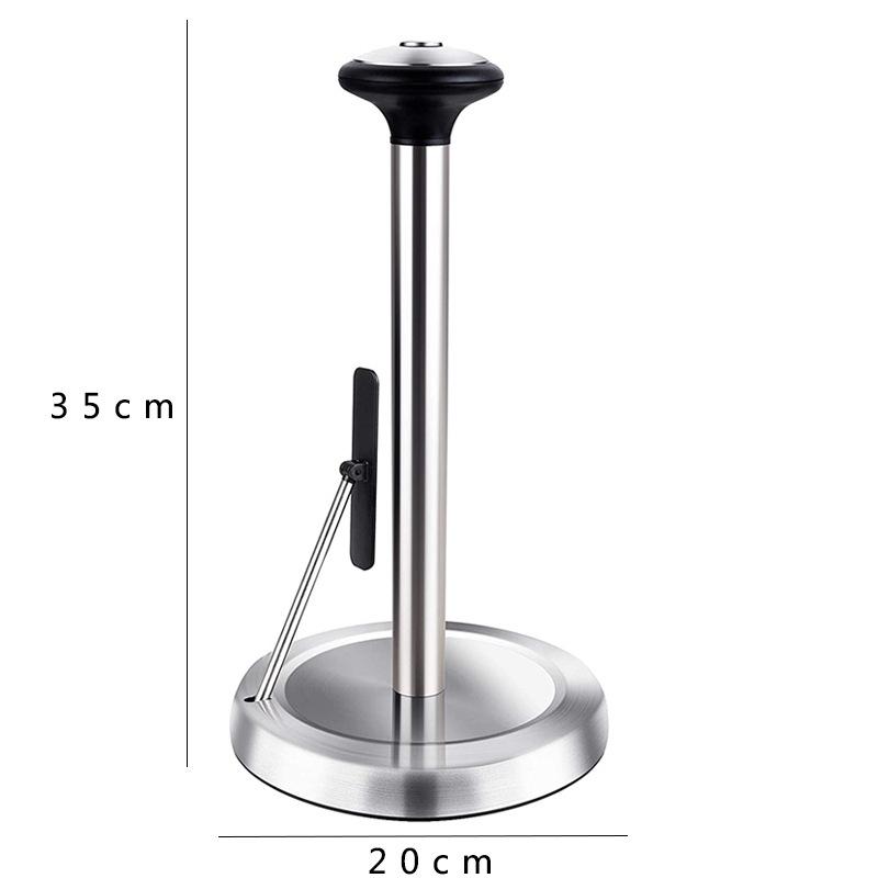Paper Towel Holder Countertop Standing Paper Roll Holder with Weighted Base, Stainless Steel Freestanding Paper Towel Holder