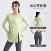 Haut de Yoga Manches Longues pour Femme Séchage Rapide Coupe Ample T-shirt d'Entraînement Course Pilates Gymnastique Fitness Longueur au-dessus des Hanches