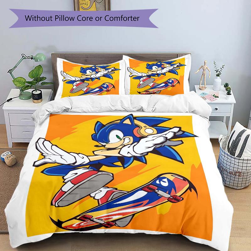 

3pcs Skateboarding Adventure Bedding Set 1 Soft Quilt Cover + 2 Pillowcases, Suitable for All Seasons.H084 135x200cm