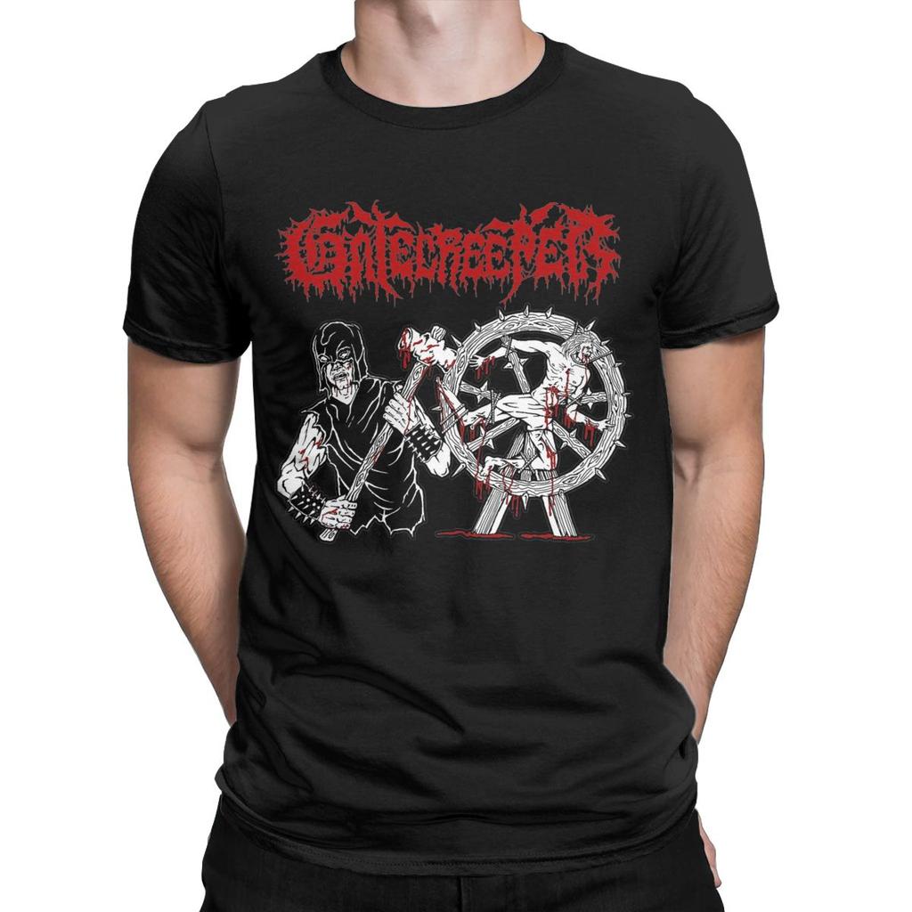 Novelty Gatecreeper T-Shirts for Men Round Collar Cotton T Shirts Band Short Sleeve Tees Gift Idea Tops