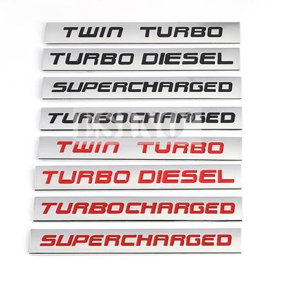 1Pc Car Styling Turbo Diesel Twin Turbo Turbocharged Supercharged 3D Metal Alloy Adhesive Emblem Sticker Car Body Badge