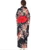 Japanese Hell Girl Long Floral Black [Lady Lazy] Clothes, Cosplay, Yukata, Pattern, Furisode, (S)
