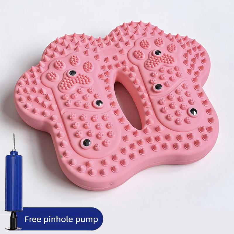 Inflatable Foot Massager Stepper Balance Board with Anti Slip PVC Massage Dots for Yoga Training Slimming Leg Shaping
