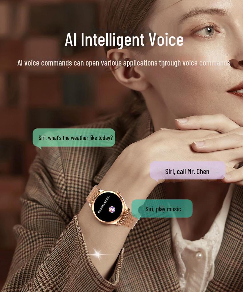 2024 Schwarze Dual-Mode-Smartwatch mit Touchscreen, Bluetooth-Anruf, Schlaf- und Herzfrequenzüberwachung