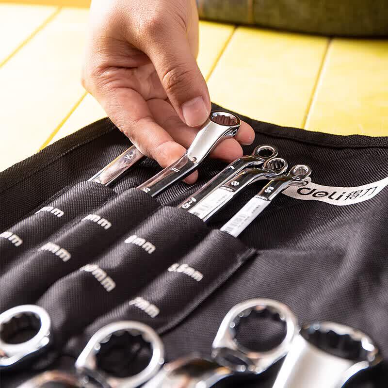 Deli Chrome Vanadium Steel Mirror Finish Double Box Wrench Set