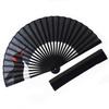 Kimono Fabric Fan and Fan Case Dyed Penguin 22cm [Stylish Iroha] Men's Fan, Set, Frame, Design, (Black)