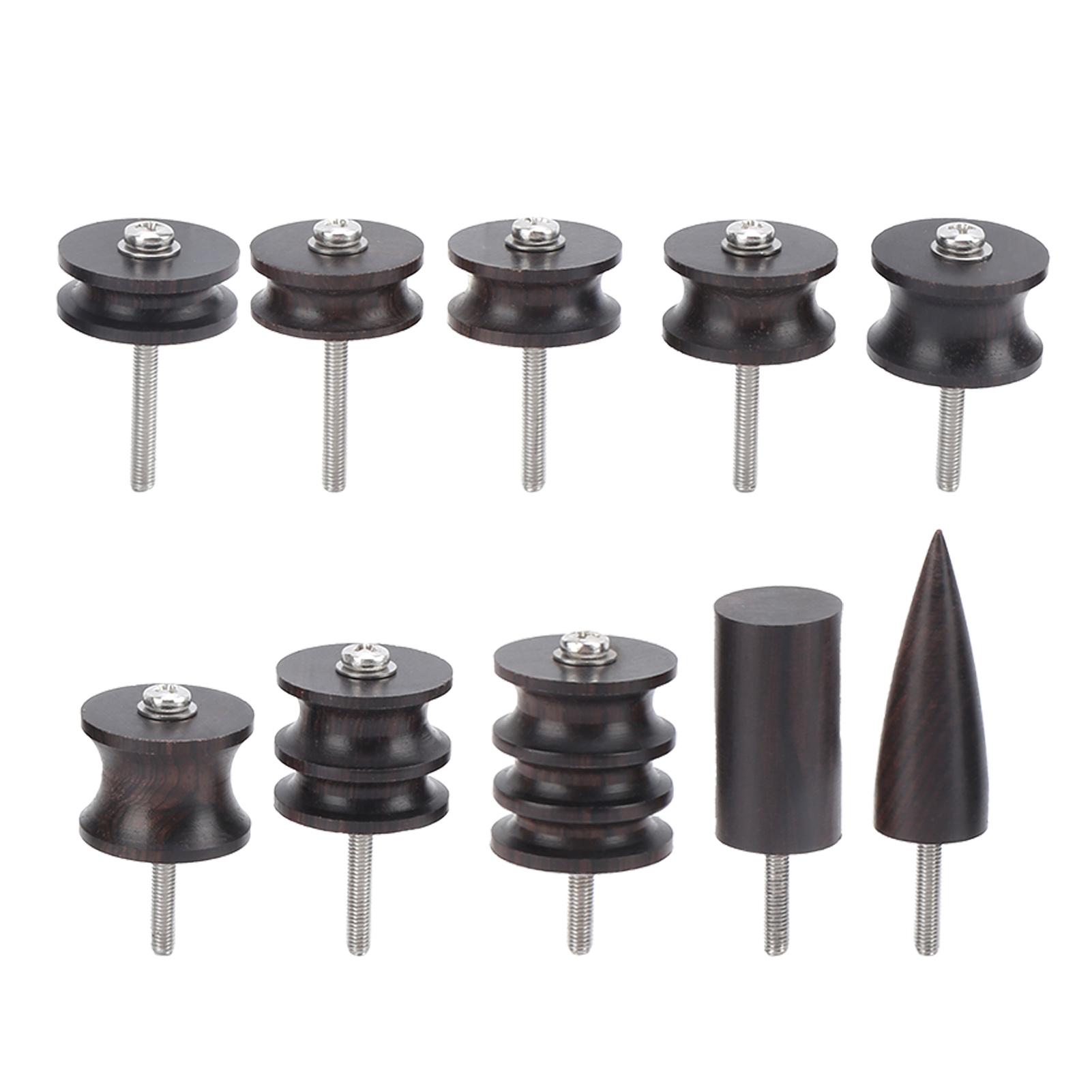 

10 шт. набор для полировки кожи, деревянный инструмент для полировки, электрический наконечник для полировки, полированный край, черный