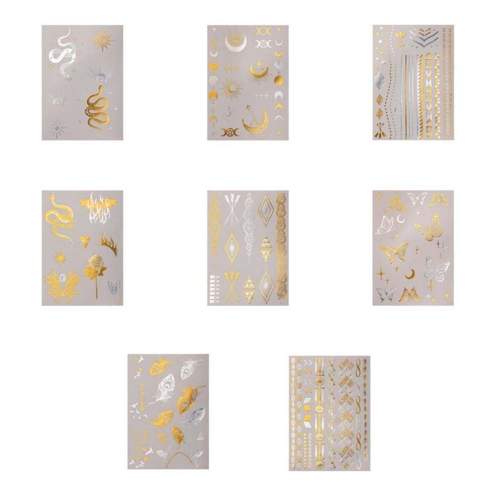 Butterfly Snake Bronzing Henna Tattoo Stickers Mehndi Stickers Body Art Sticker Women/Lady