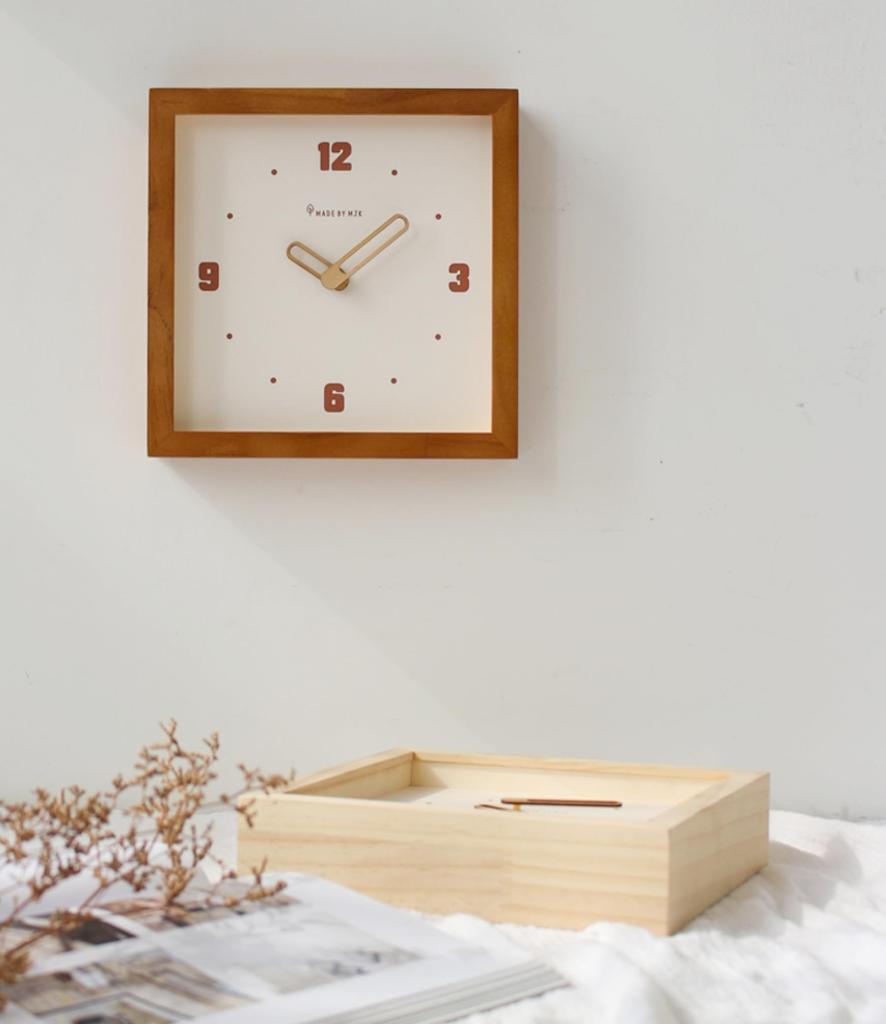 Danmukeji Wall Stylish and Scandinavian Natural Wood Continuous Second Interior New Housewarming Wall Clock Wood Clock, Popular, Wooden, Style, Quiet,