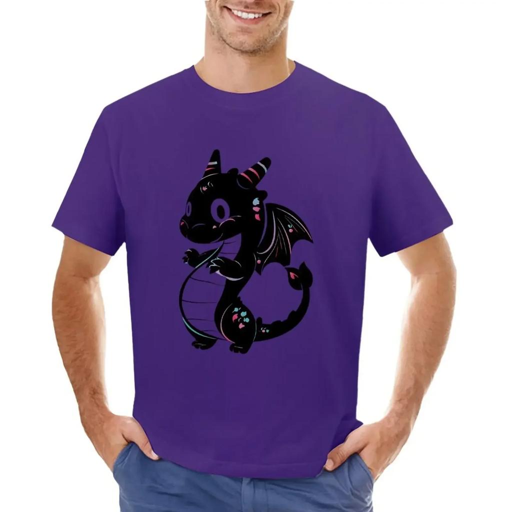 Cute Monochrome Dragon Illustration T-shirt tees vintage clothes funny t shirts for men