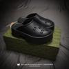 Sandálias Tamanco G de Cano Alto Unissex Feminino Masculino Respiráveis Perfuradas de PU com Biqueira Esculpida Slip-On para Caminhada
