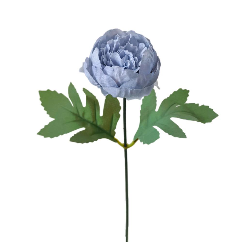 Peony Artifiical Flower Branch Flexible Stems 29cm Height Camellia Fake Flower with Green Leaves Simulation Flower