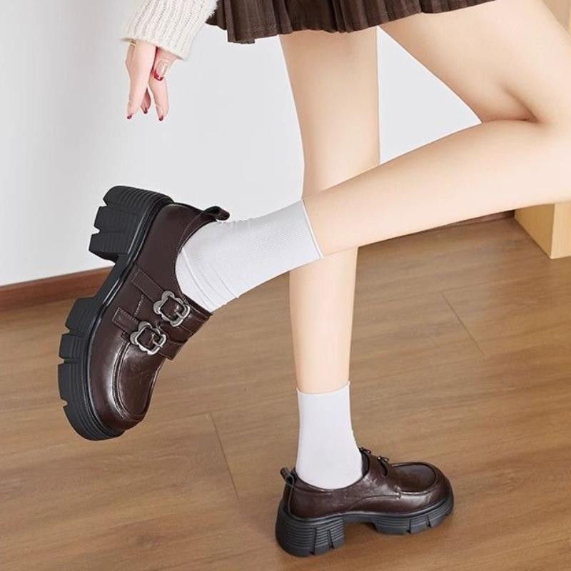Fashion Women's Loafers Chunky Heels Shoes for Women Fashion Retro Mary Jane Shoes 2025 New Women High Heels Luxury Zapatillas De Mujer