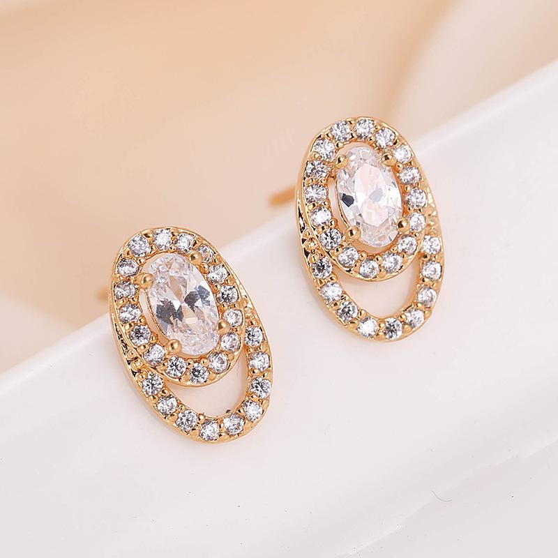 Geometric Diamond Stud Earrings: Elegant European-American Style Women s Fashion Accessories