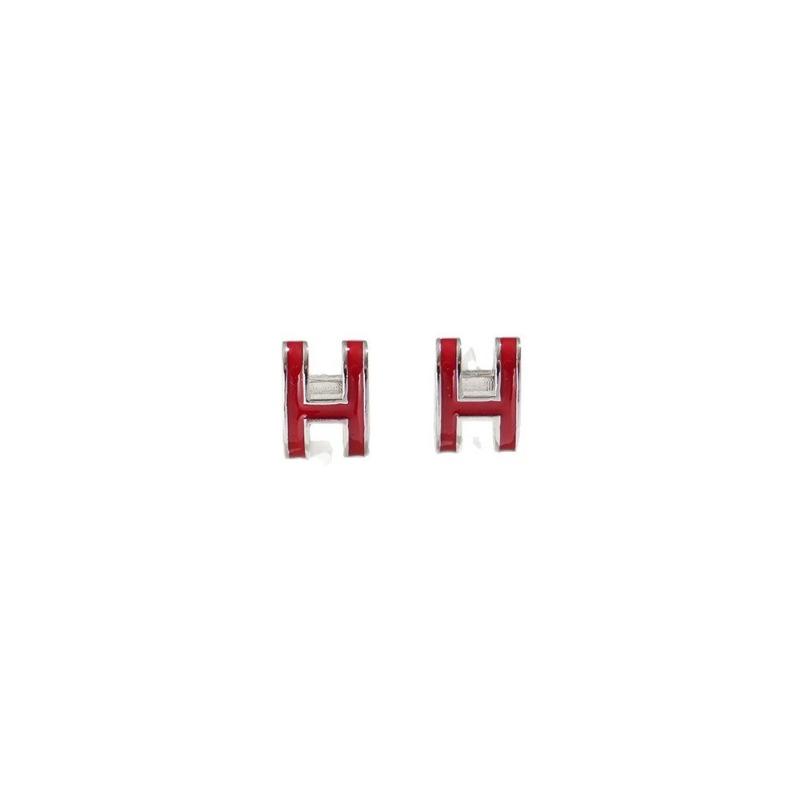 Minimalistische Stud Oorbellen met Letter H en Druipolie voor Dames Licht Luxe Mode Sieraden