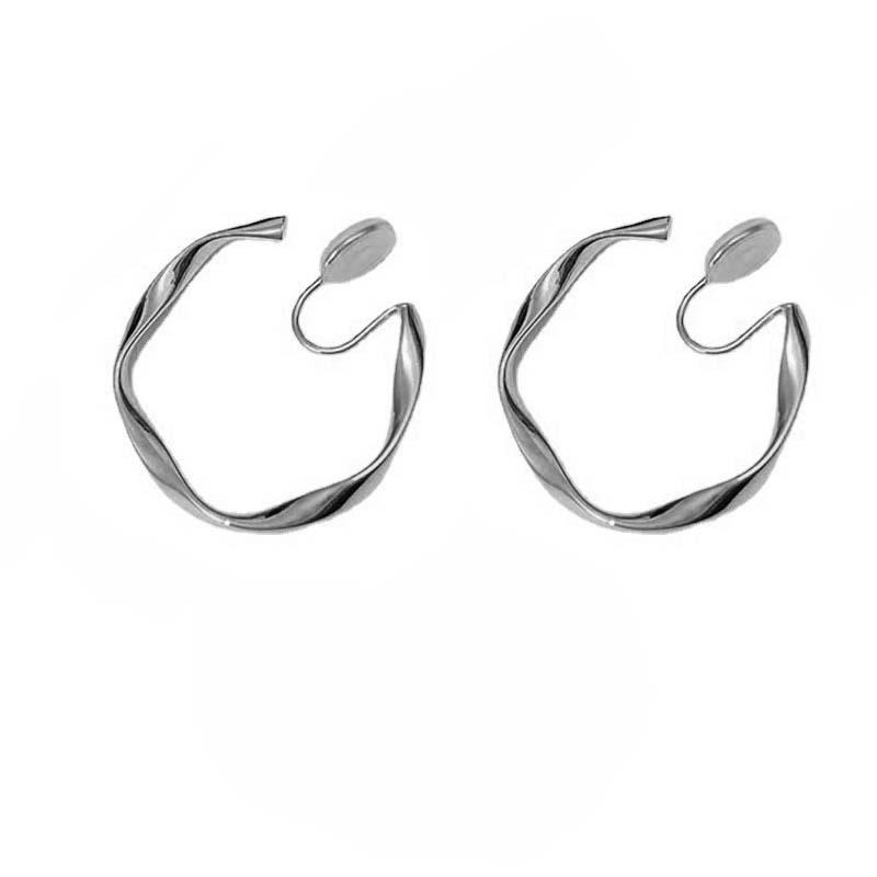 

Irregular Cold Wind Retro Pattern Fragrance Plate Earrings срібний