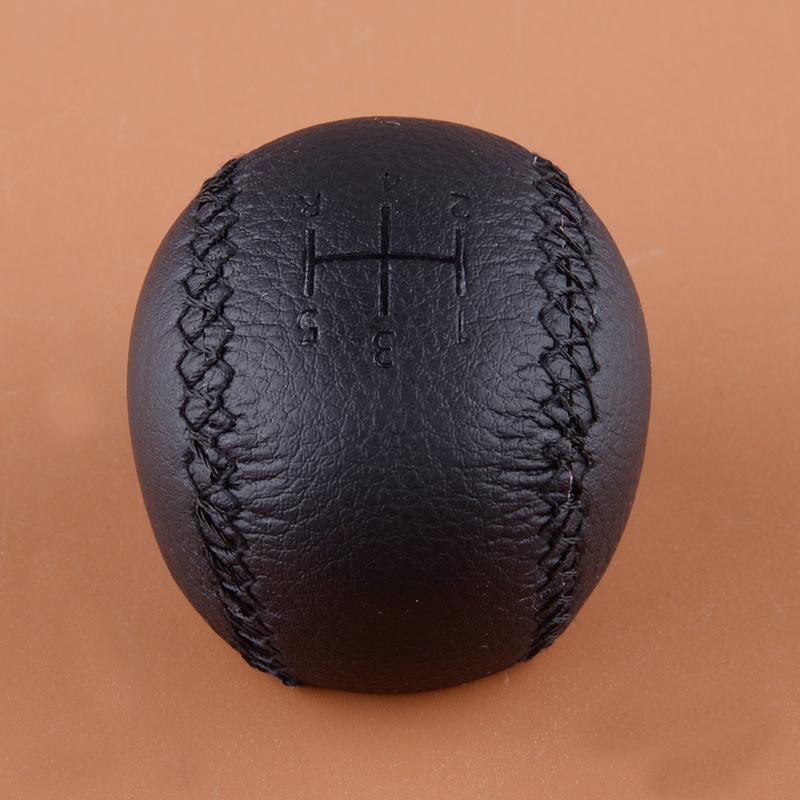 Black 5 Speed Gear Stick Shift Knob PU Leather Fit for Saab 95 9-5 1998-2003 2004 2005 2006 2007 2008 2009 2010 2011 4777074