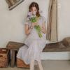 Peulaudeumali Pm_Floral Jacquard Puff Sleeve Dress_Light Purple