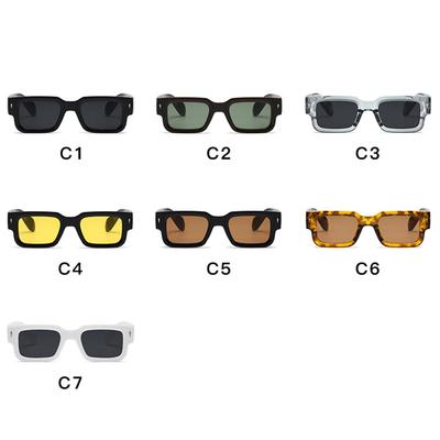 Fashion Retro Thick Leg Square Frame Sunglasses Men Women Popular Brand Small Frame Rice Nail Sun Glasses Oculos De Sol