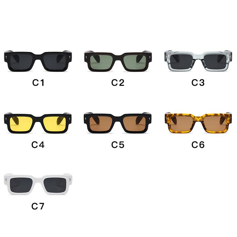 Fashion Retro Thick Leg Square Frame Sunglasses Men Women Popular Brand Small Frame Rice Nail Sun Glasses Oculos De Sol