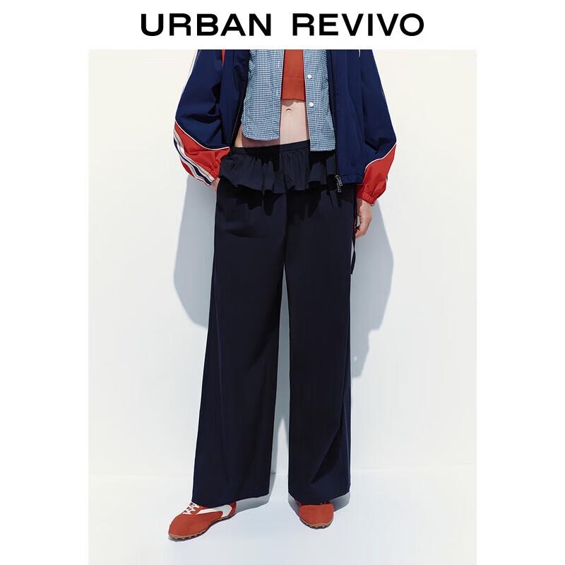 

Women s Pleated Ruffle Wide-Leg Pants S