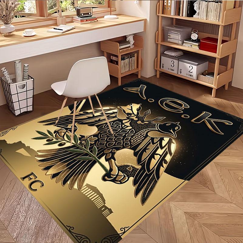 AEK Athens FC Print Rug, Washable Floor Carpet, For Entryway Dorm Laundry Room Office Study, Home Decor Birthday Christmas Gift