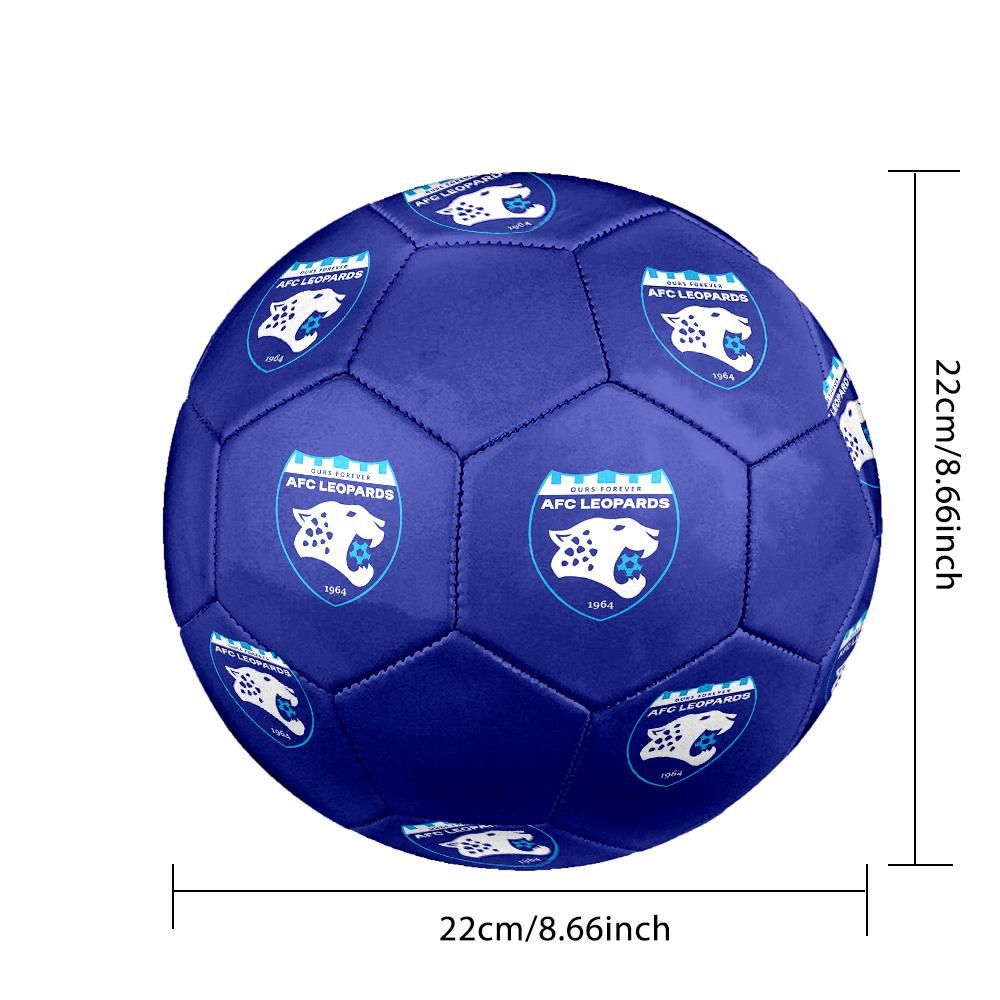 AFC Leopards Indoor Soccer Ball Colorful All Ages Size 5 Machine Stitched PVC Competition Ready Durable High-Bounce