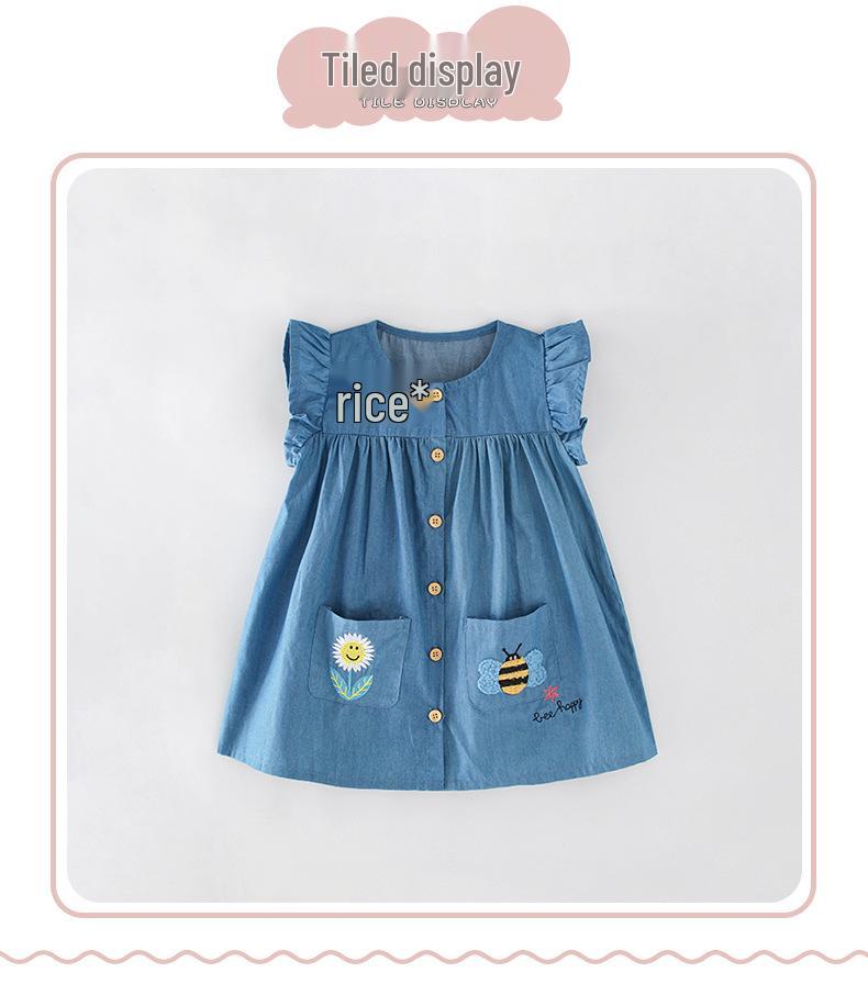 Spot Malwee Summer Dress: Stylish European & American Princess Dress for Little Girls