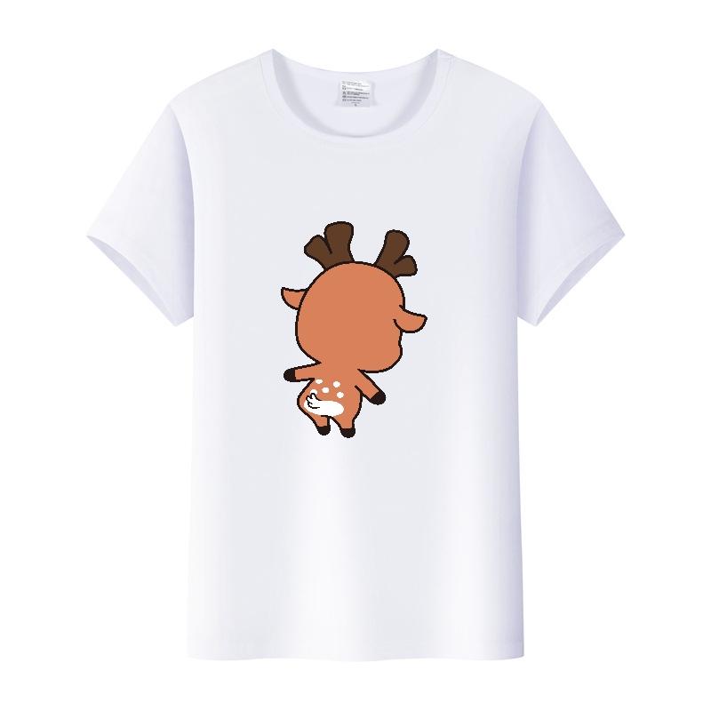 Kawaii Clothes Y2K Tshirt Plus Size Tops Unisex Cartoon Bambi Thumper Graphic T-shirt Summer Blouses White Tees