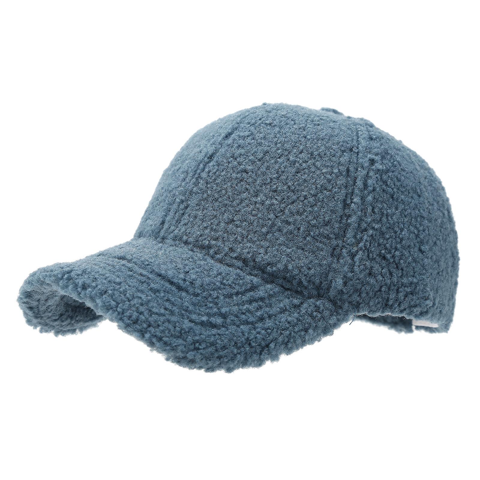 

Winter Lamb Wool Baseball Caps For Children Baby Kids Warm Thick Solid Color Golf Caps Girls Boy Sports Curved Brim Visors Hat kids(52-54cm)