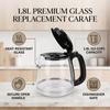 Coffee Pot 1.8L 12 Cup Heat Proof Shatter Proof Glass Coffee Carafe with Open Handle for Coffee Maker Replacement