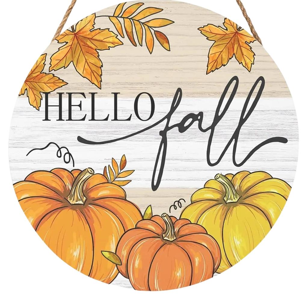 Pumpkin Wooden Welcome Door Hanging, Home Window Wall Decoration