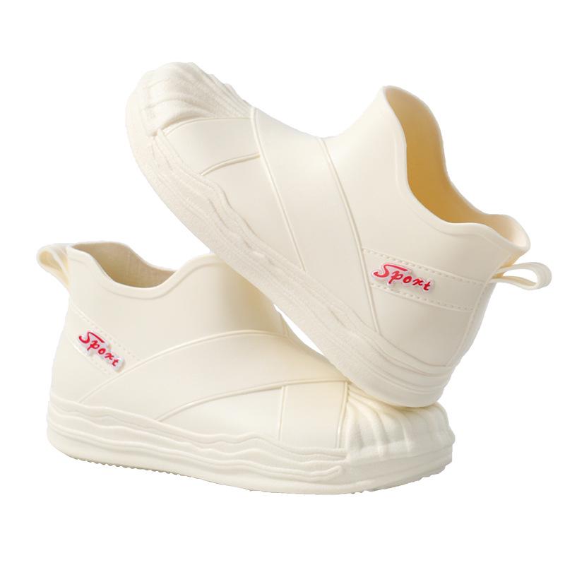 Women's Fashionable Short Ankle Rain Boots with Cotton Velvet Liner - Non-slip, Low Cut, Warm Rubber Shoes