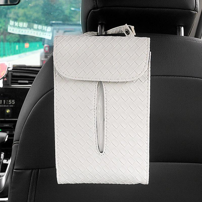 Tissue Box For Car Artificial Leather Napkin Holder Tissue Box Removable Strap Design Soft Tissue Organization Box For Caravan