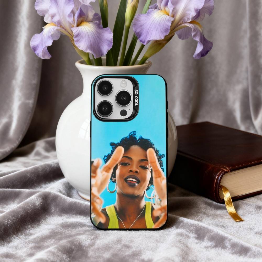 Singer L-Lauryn-N H-Hill-L Phone Case For iPhone17,16,15,14,13,12,11 Plus,Pro Max Black Candy Silver Plated Cover