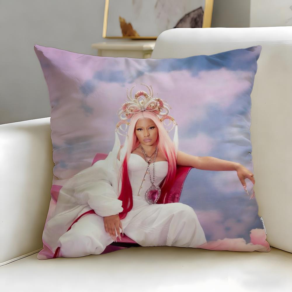 popular rapper Nicki Minaj Cushion Cover Soft  EasyWash Pillow Case  Versatile for Couch Bed Travel and Office