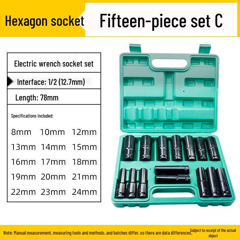 Electric Hex Wrench & Screwdriver Set, 8-32mm - Includes Socket Head, Extension, Air Gun, & Copper Components