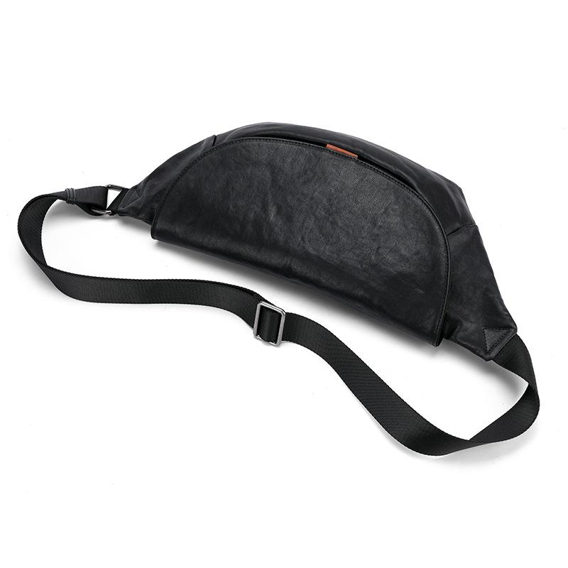 

Натуральная кожа Стильная сумка через плечо Большая вместимость Легкая сумка через плечо Мужская повседневная кожаная сумка Мужская превосходная деловая сумка на грудь чёрный